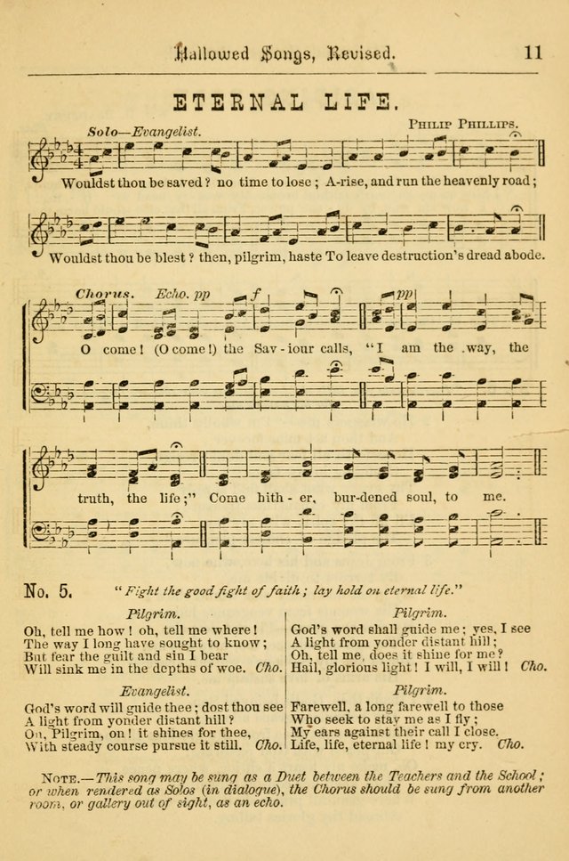 Hallowed Songs: for prayer and social meetings, containing hymns and tunes, carefully selected from all sources, both old and new, and are of the most spiritual..(Newly Revised) page 11