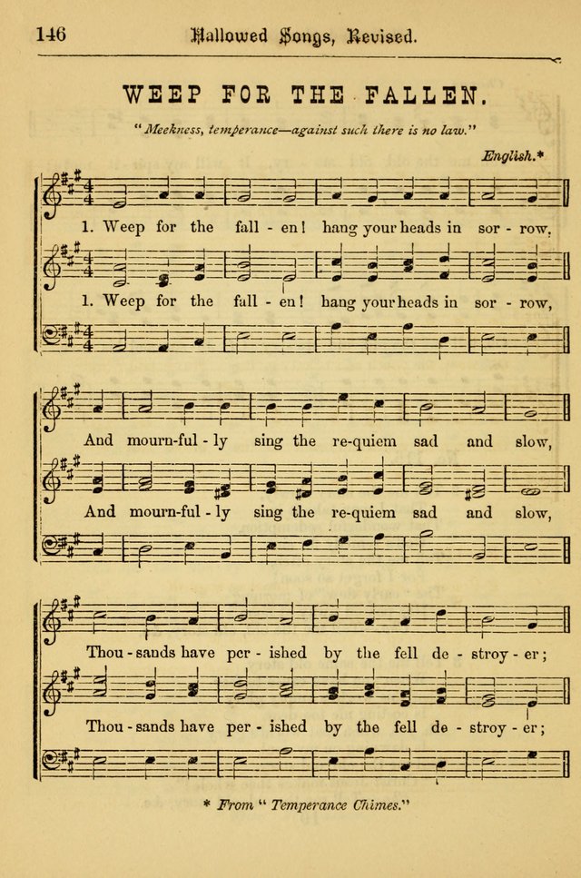 Hallowed Songs: for prayer and social meetings, containing hymns and tunes, carefully selected from all sources, both old and new, and are of the most spiritual..(Newly Revised) page 146