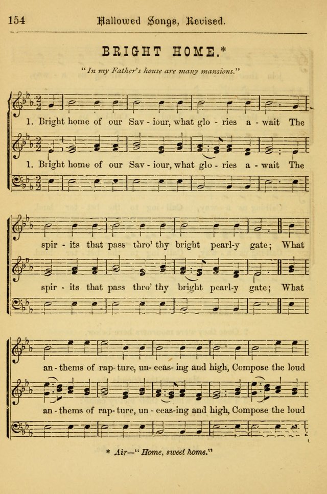Hallowed Songs: for prayer and social meetings, containing hymns and tunes, carefully selected from all sources, both old and new, and are of the most spiritual..(Newly Revised) page 154