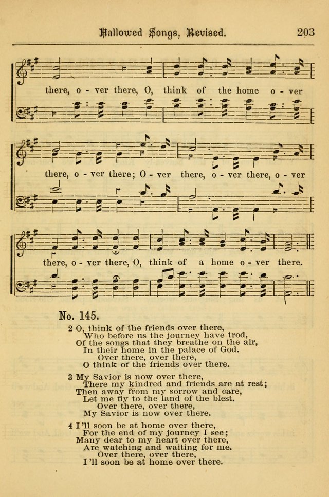 Hallowed Songs: for prayer and social meetings, containing hymns and tunes, carefully selected from all sources, both old and new, and are of the most spiritual..(Newly Revised) page 203