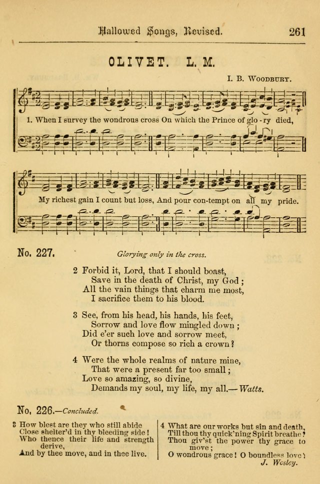 Hallowed Songs: for prayer and social meetings, containing hymns and tunes, carefully selected from all sources, both old and new, and are of the most spiritual..(Newly Revised) page 261