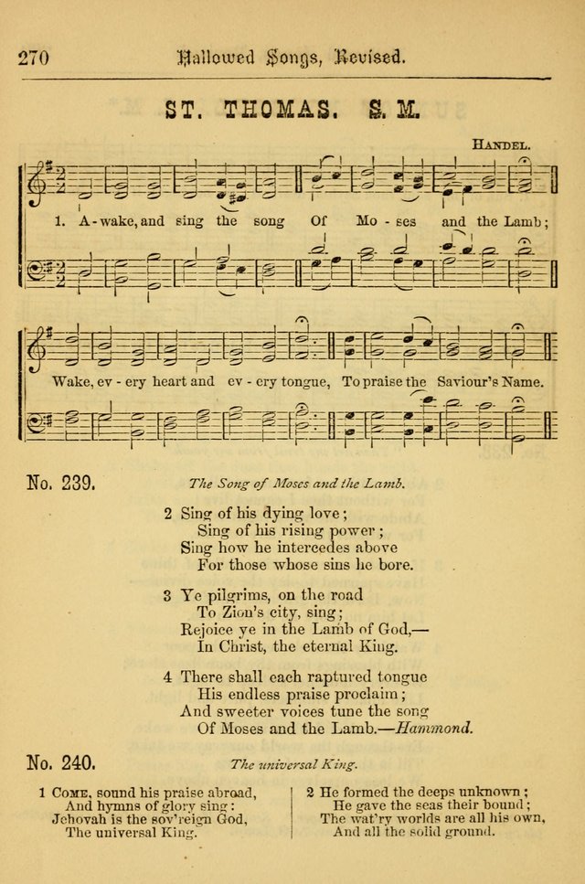 Hallowed Songs: for prayer and social meetings, containing hymns and tunes, carefully selected from all sources, both old and new, and are of the most spiritual..(Newly Revised) page 270