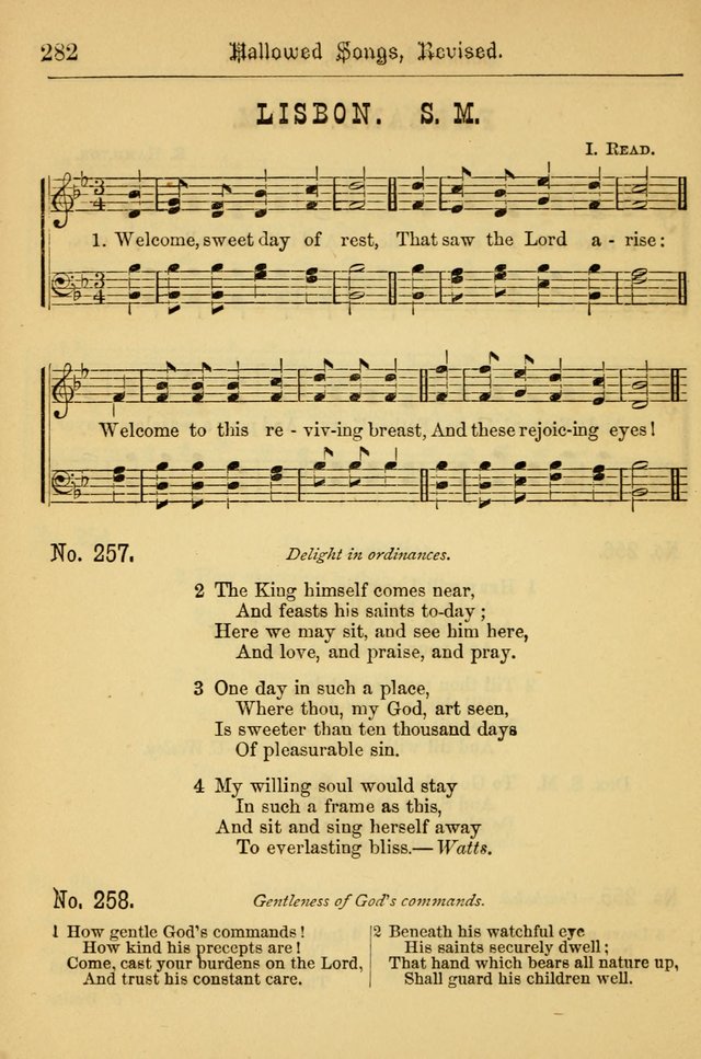 Hallowed Songs: for prayer and social meetings, containing hymns and tunes, carefully selected from all sources, both old and new, and are of the most spiritual..(Newly Revised) page 282