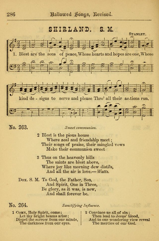 Hallowed Songs: for prayer and social meetings, containing hymns and tunes, carefully selected from all sources, both old and new, and are of the most spiritual..(Newly Revised) page 286