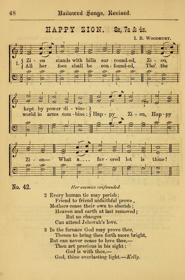Hallowed Songs: for prayer and social meetings, containing hymns and tunes, carefully selected from all sources, both old and new, and are of the most spiritual..(Newly Revised) page 48