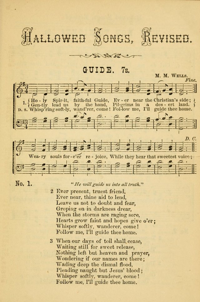 Hallowed Songs: for prayer and social meetings, containing hymns and tunes, carefully selected from all sources, both old and new, and are of the most spiritual..(Newly Revised) page 7