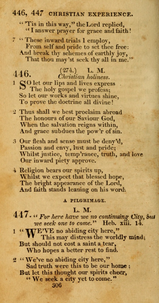 Hymns, Selected and Original: for public and private worship (1st ed.) page 306