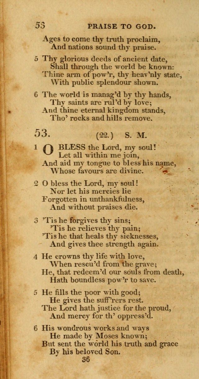 Hymns, Selected and Original: for public and private worship (1st ed.) page 36