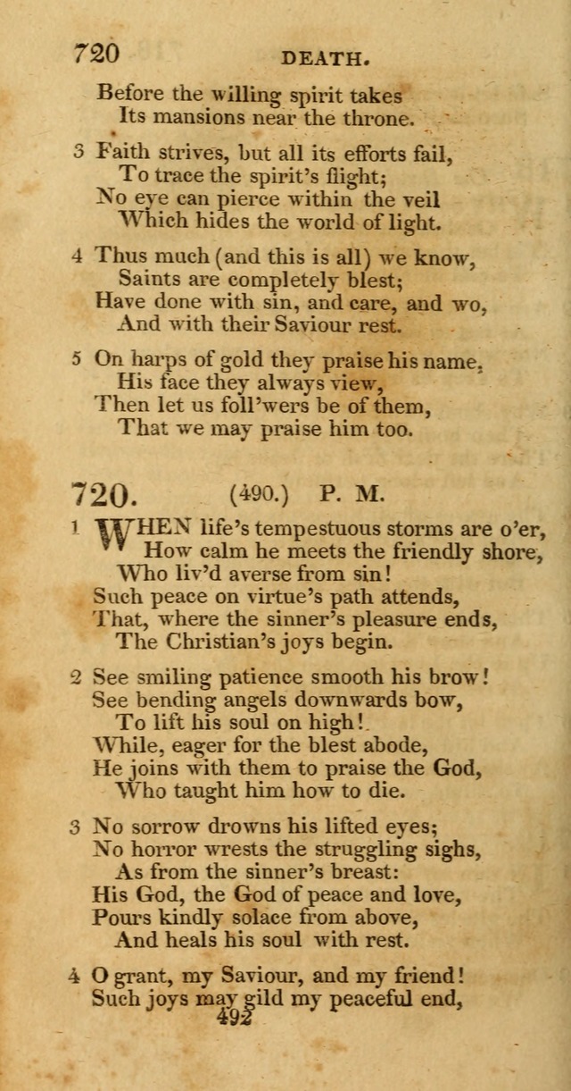 Hymns, Selected and Original: for public and private worship (1st ed.) page 492