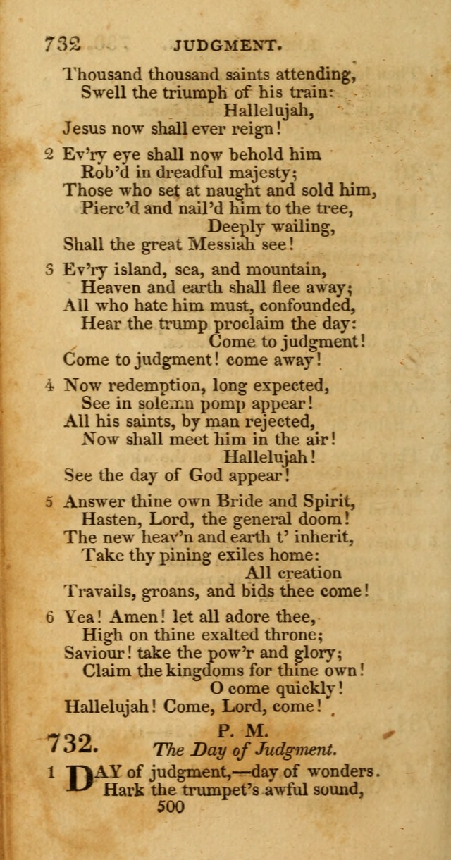 Hymns, Selected and Original: for public and private worship (1st ed.) page 500