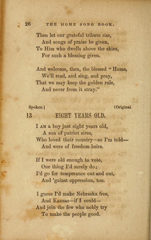 Home Song Book, prepared for the use of the Children of the Home for the Friendless page 14