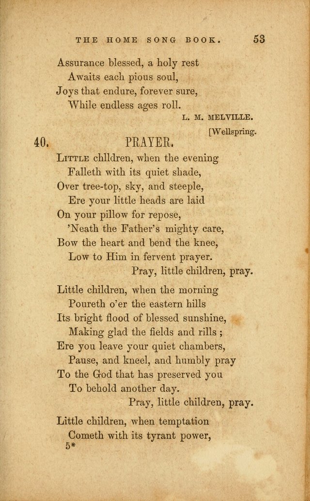 Home Song Book, prepared for the use of the Children of the Home for the Friendless page 41