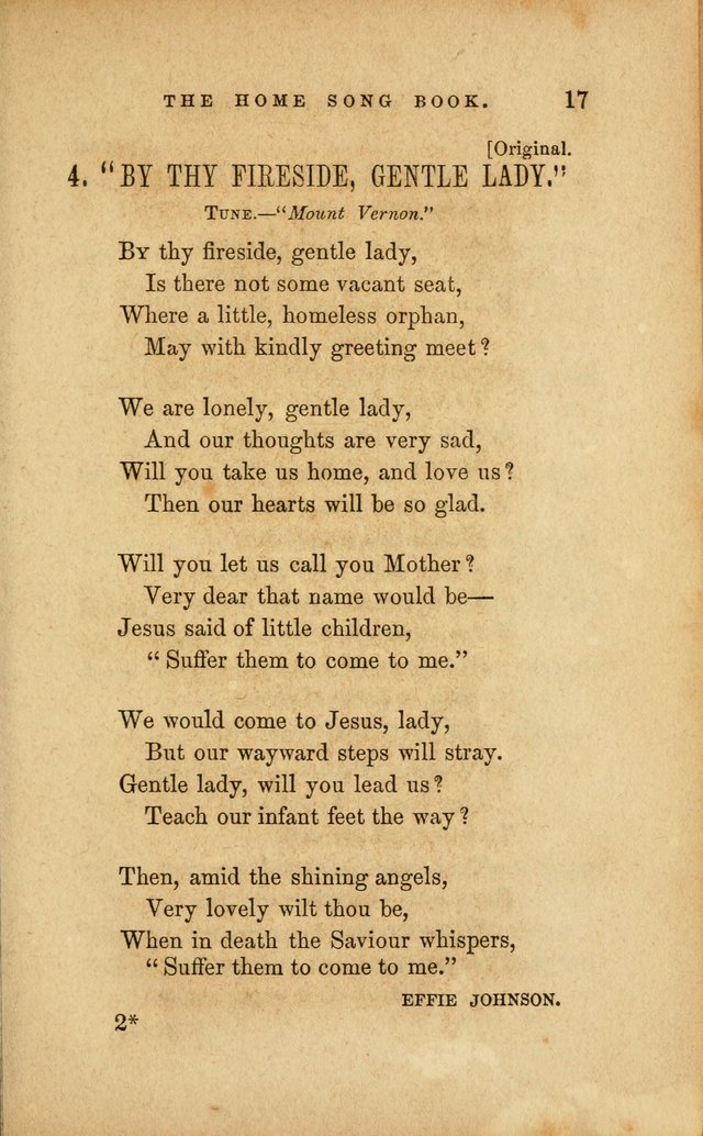 Home Song Book, prepared for the use of the Children of the Home for the Friendless page 5
