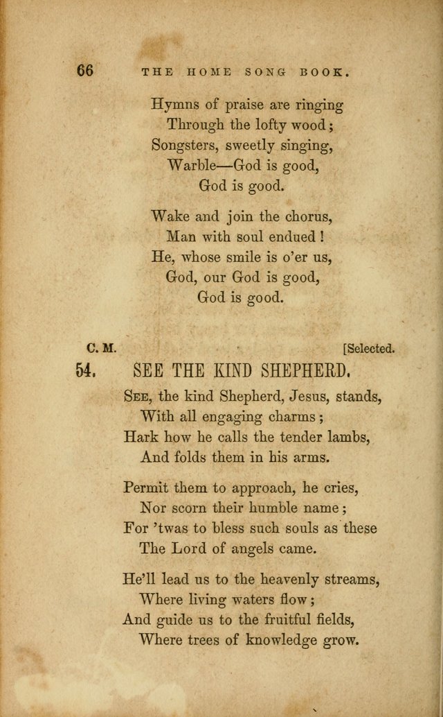 Home Song Book, prepared for the use of the Children of the Home for the Friendless page 54