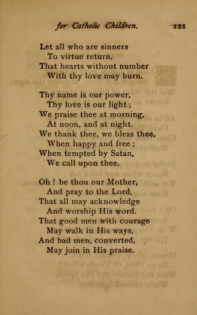 Hymns and Songs for Catholic Children page 121