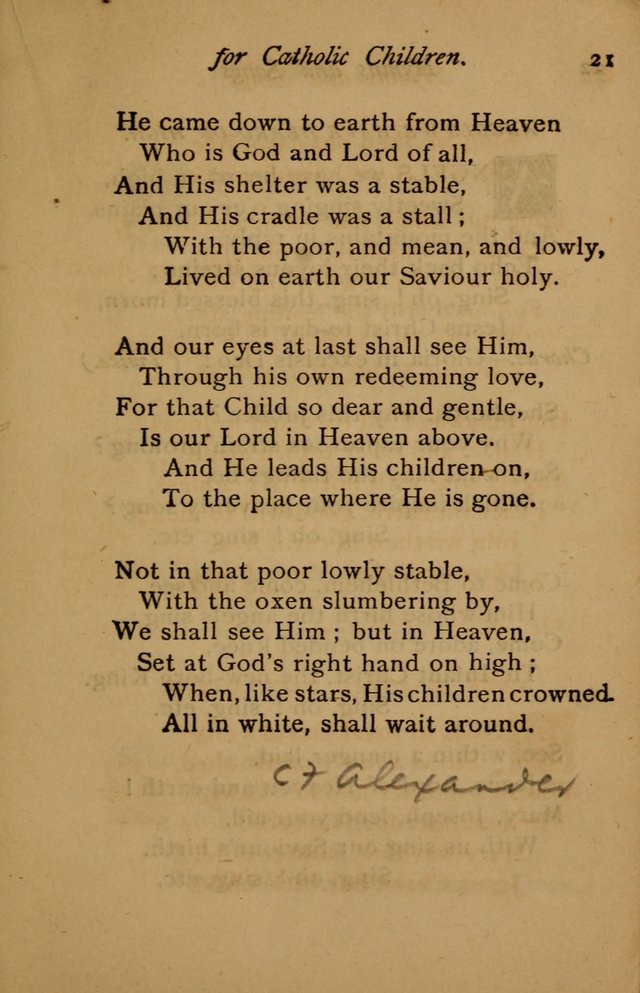 Hymns and Songs for Catholic Children page 21