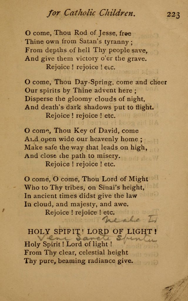 Hymns and Songs for Catholic Children page 223