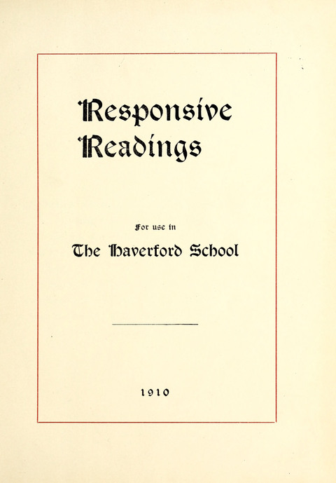 The Haverford School Hymnal: for use in The Haverford School page 8