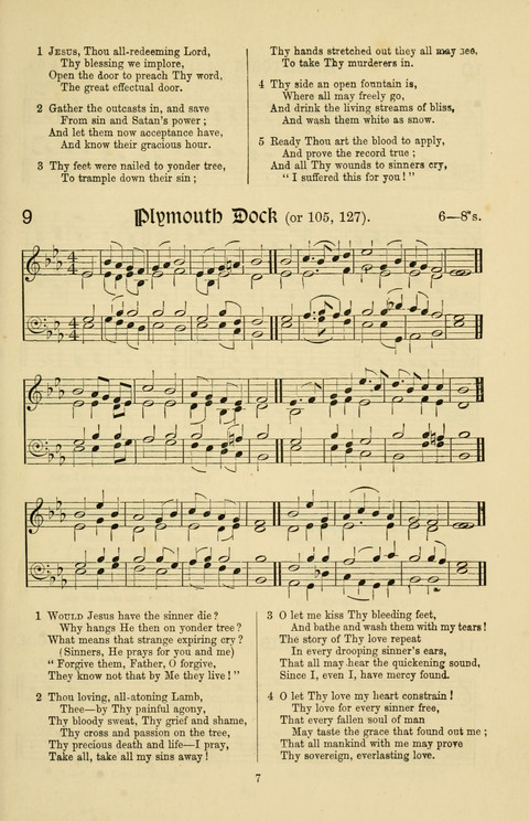 Hymns and Songs: for Mission Services and Conventions, with tunes (Enlarged ed.) page 7
