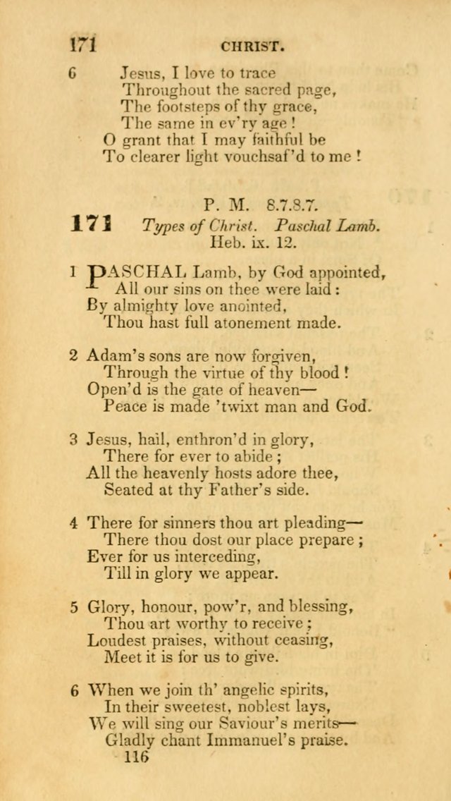 Hymns: selected and original, for public and private worship (30th ed.) page 116
