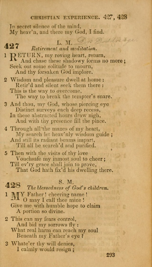 Hymns: selected and original, for public and private worship (30th ed.) page 293