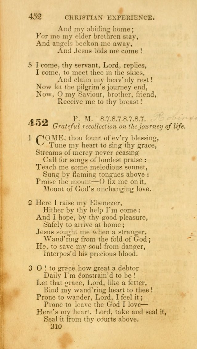 Hymns: selected and original, for public and private worship (30th ed.) page 310