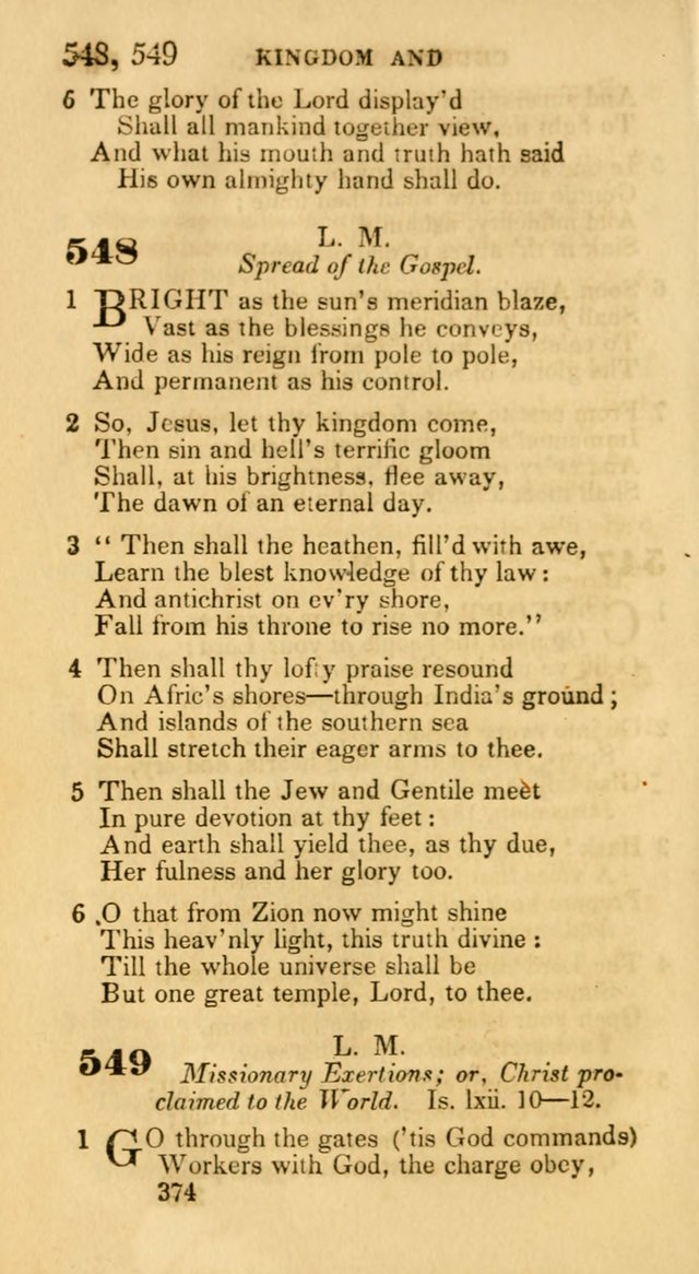 Hymns: selected and original, for public and private worship (30th ed.) page 374