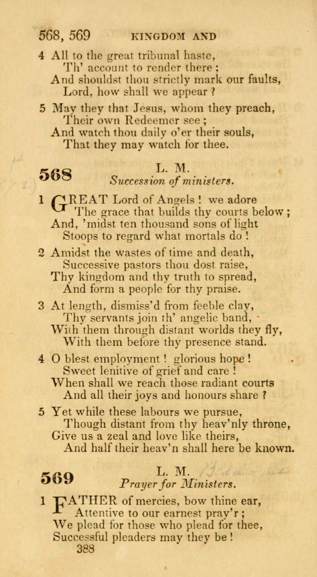 Hymns: selected and original, for public and private worship (30th ed.) page 388
