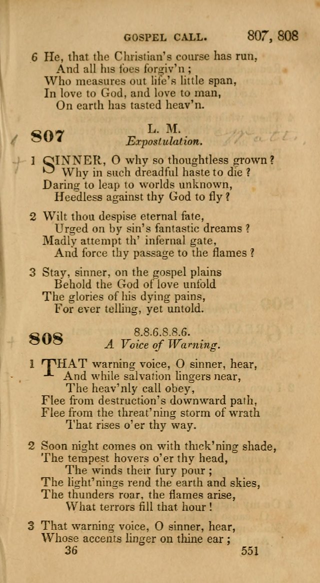 Hymns: selected and original, for public and private worship (30th ed.) page 551