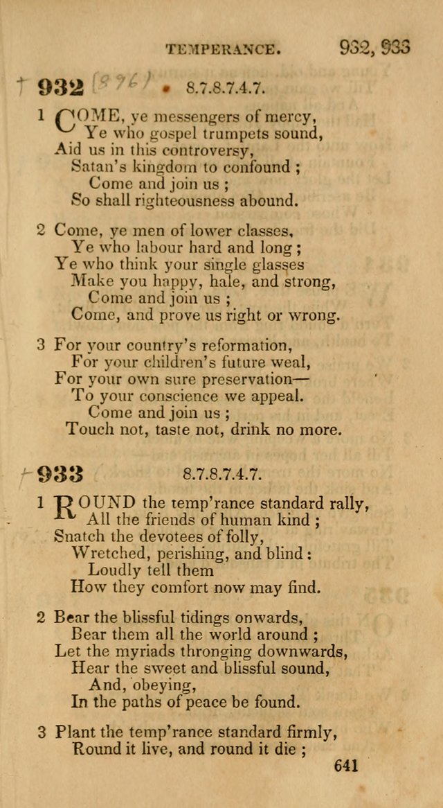 Hymns: selected and original, for public and private worship (30th ed.) page 641