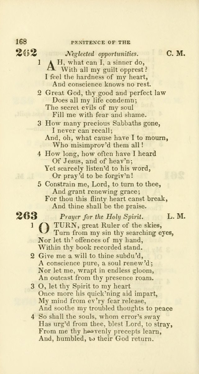 Hymns: selected and original, for public and private worship (60th ed., 1st rev. ed.) page 168