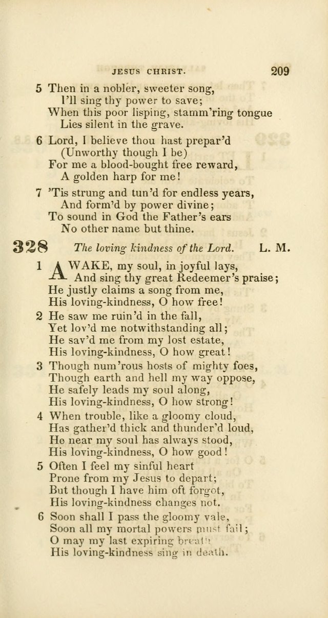 Hymns: selected and original, for public and private worship (60th ed., 1st rev. ed.) page 209