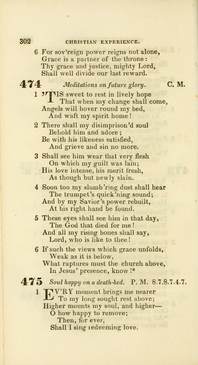 Hymns: selected and original, for public and private worship (60th ed., 1st rev. ed.) page 302