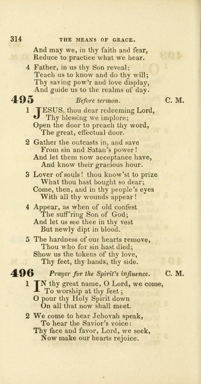 Hymns: selected and original, for public and private worship (60th ed., 1st rev. ed.) page 314