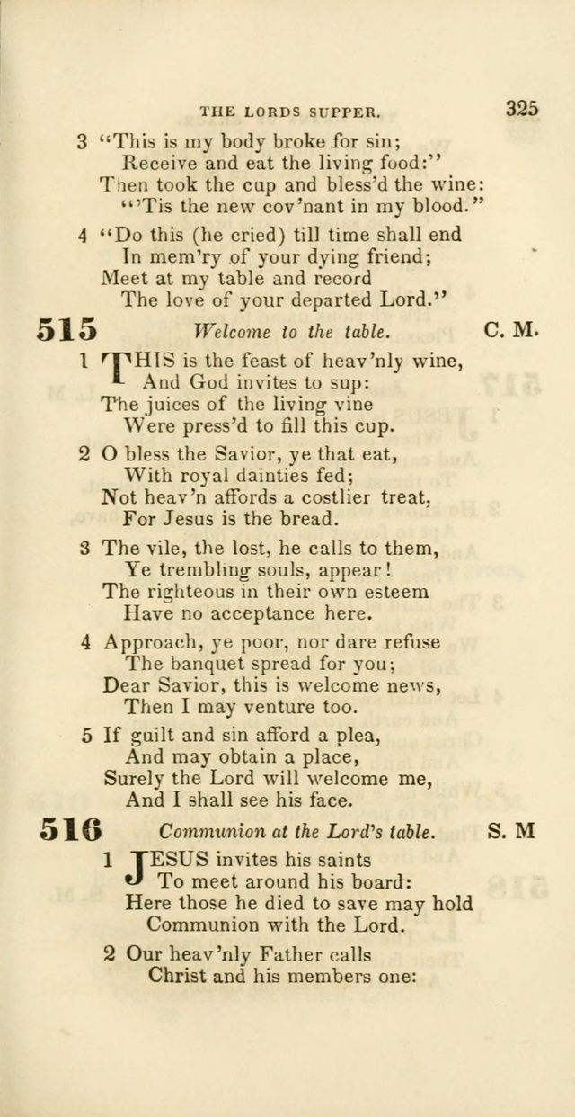 Hymns: selected and original, for public and private worship (60th ed., 1st rev. ed.) page 325