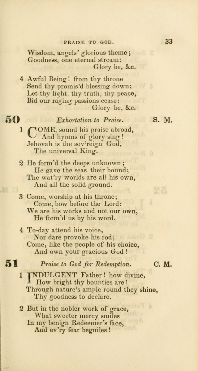 Hymns: selected and original, for public and private worship (60th ed., 1st rev. ed.) page 33