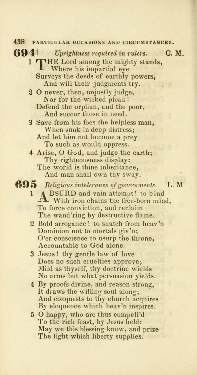 Hymns: selected and original, for public and private worship (60th ed., 1st rev. ed.) page 438
