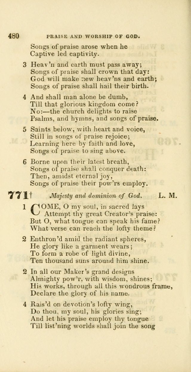 Hymns: selected and original, for public and private worship (60th ed., 1st rev. ed.) page 480
