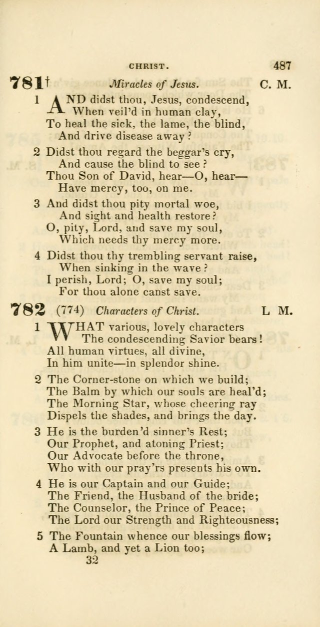 Hymns: selected and original, for public and private worship (60th ed., 1st rev. ed.) page 487