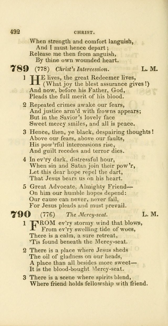 Hymns: selected and original, for public and private worship (60th ed., 1st rev. ed.) page 492