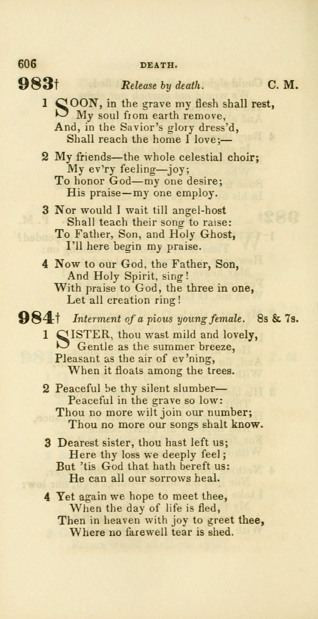 Hymns: selected and original, for public and private worship (60th ed., 1st rev. ed.) page 606