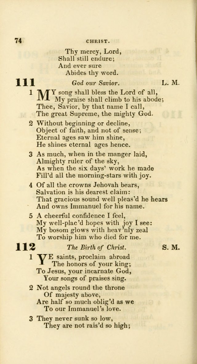 Hymns: selected and original, for public and private worship (60th ed., 1st rev. ed.) page 74