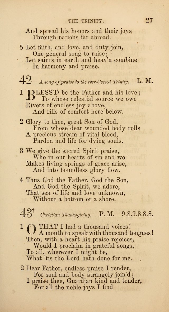 Hymns: selected and original, for public and  private worship (4th ed. 3rd rev. ed.) page 27