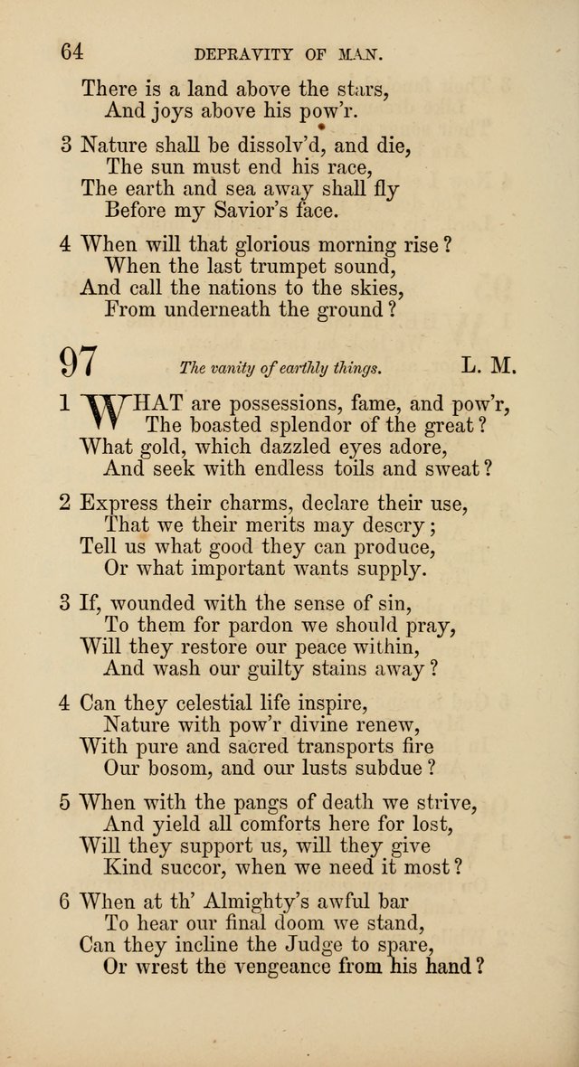 Hymns: selected and original, for public and  private worship (4th ed. 3rd rev. ed.) page 66