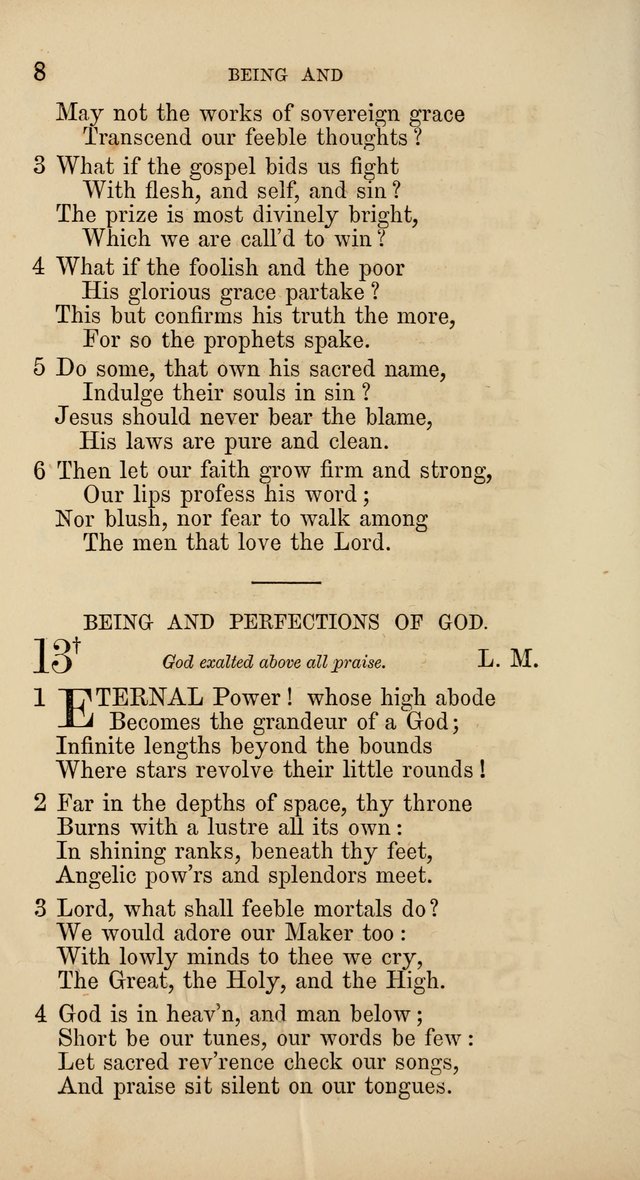Hymns: selected and original, for public and  private worship (4th ed. 3rd rev. ed.) page 8