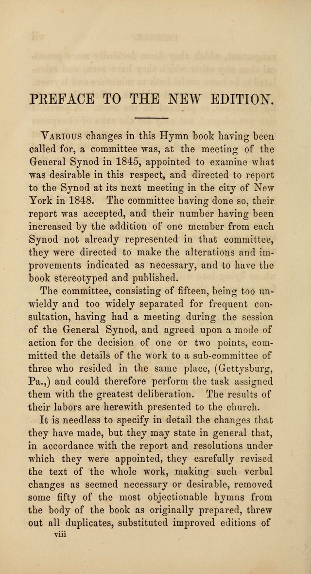 Hymns: selected and original, for public and  private worship (4th ed. 3rd rev. ed.) page xii
