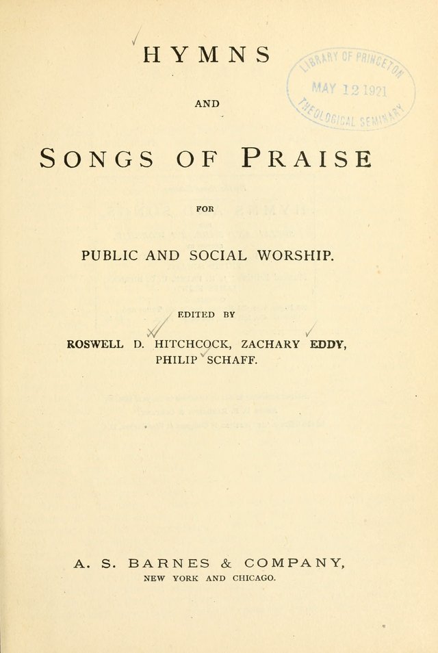 Hymns and Songs of Praise for Public and Social Worship page vii