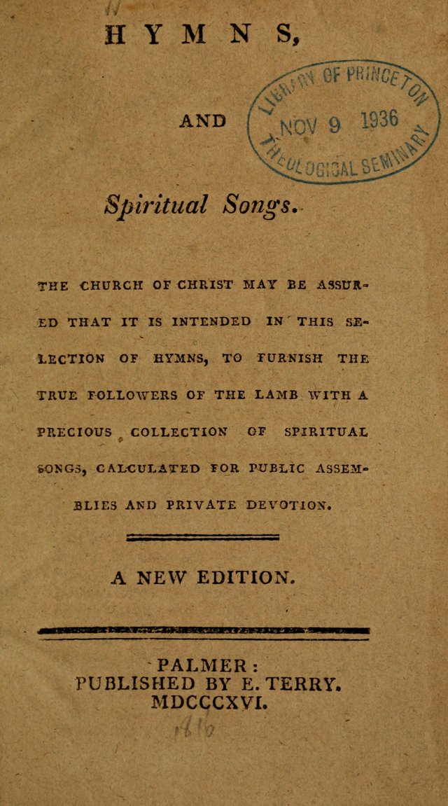 Hymns and Spiritual Songs (New ed.) page 1