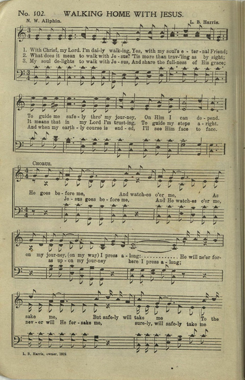 Hallelujahs: for Sunday Schools, Singing-Schools, Revivals, Conventions and General Use in Christian Work and Worship page 102
