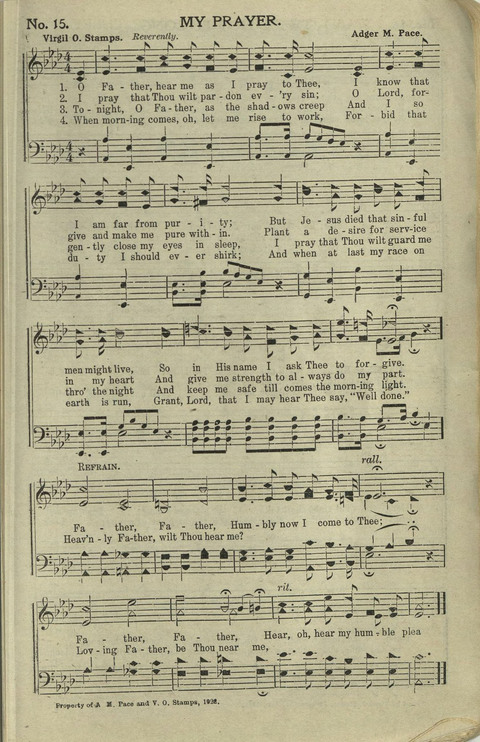 Hallelujahs: for Sunday Schools, Singing-Schools, Revivals, Conventions and General Use in Christian Work and Worship page 15